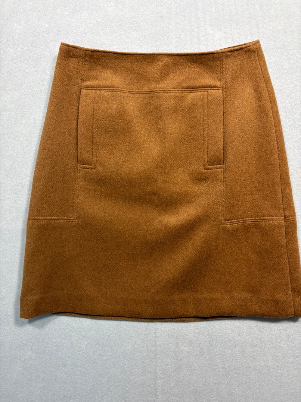 Ann Taylor LOFT Petites Wool Blend Brown Mini Skirt 00P